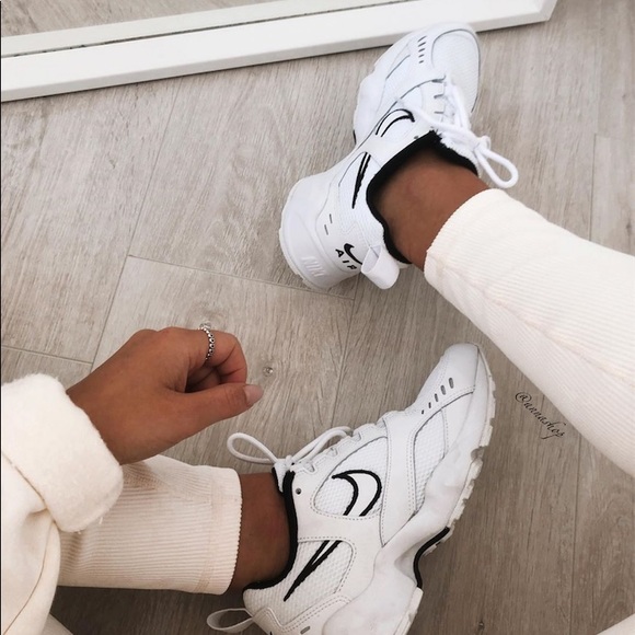 nike air heights on feet